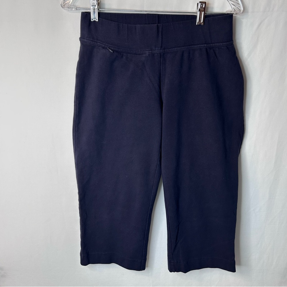 Lands’ End Women’s Starfish Pull-on Navy Blue Cropped Pants Size S 4-6